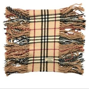 VINTAGE BURBERRY NOVA CHECK CASHMERE FRINGE SCARF